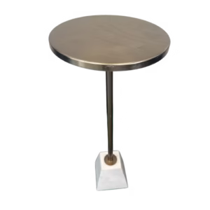Gold & White End Table
